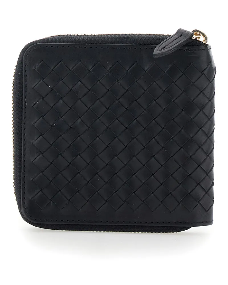 Dragon Diffusion Women's Woven Leather Wallet Black Black