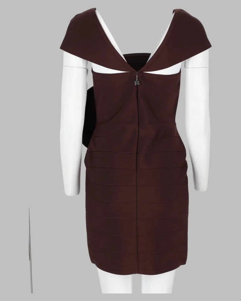 ROTATE Birger Christensen Floral-Application Mini Dress — Brown Brown