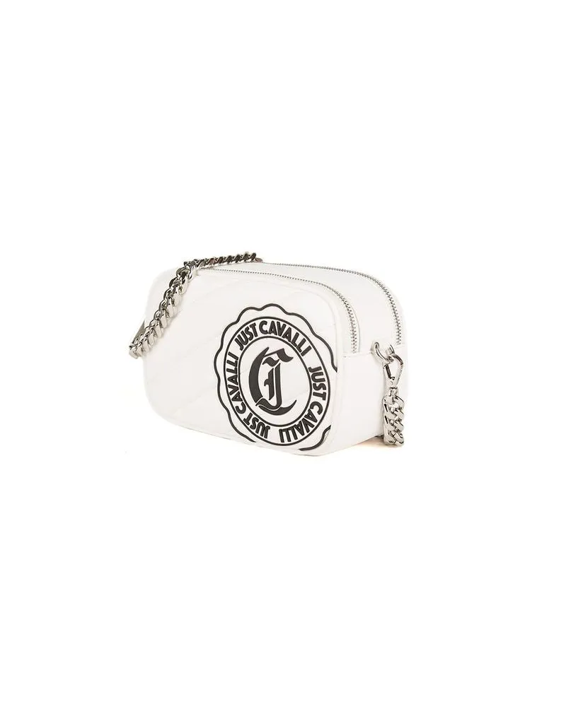 Just Cavalli Logo-Emblazoned Crossbody Bag — White White