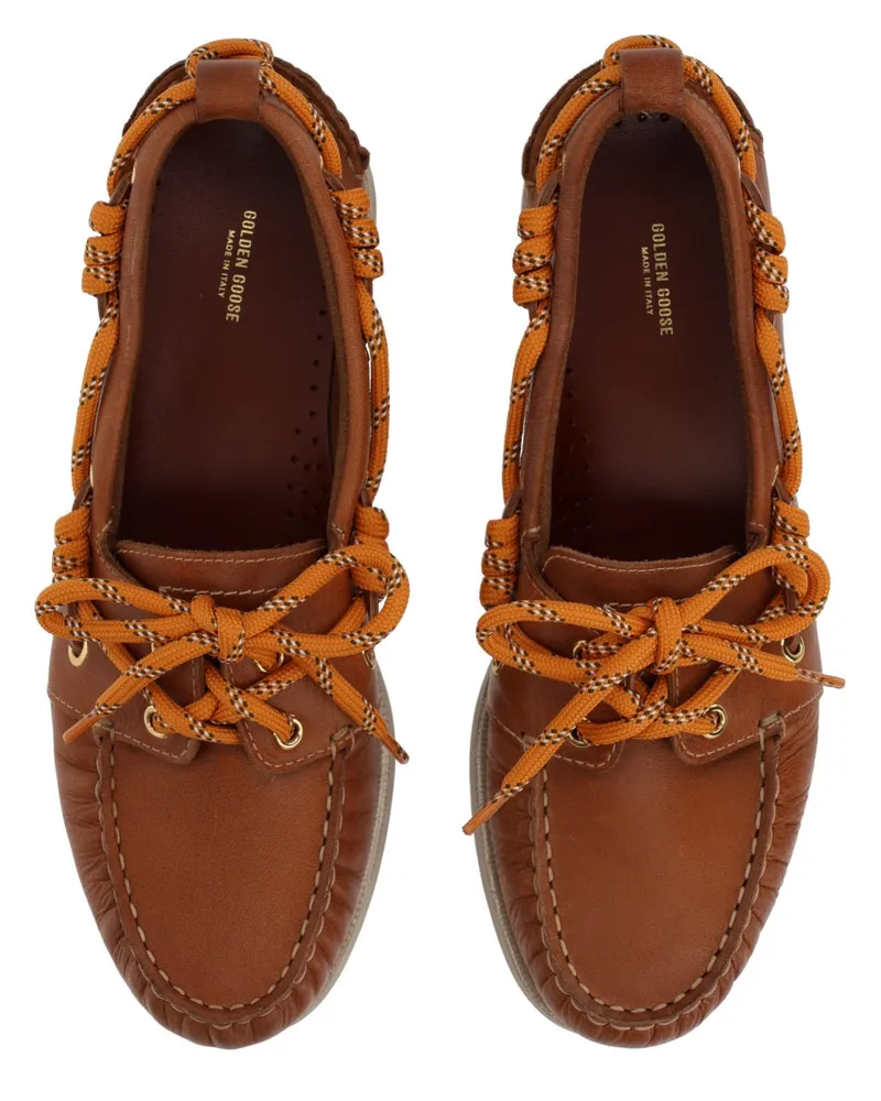 Golden Goose Cow Leather Loafers — Brown Brown