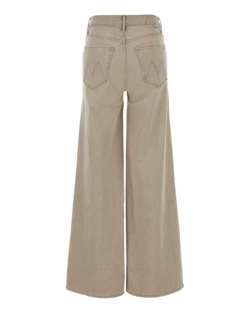 Mother Women's Beige Stretch Denim Wide-Leg Jeans Naturale Beige