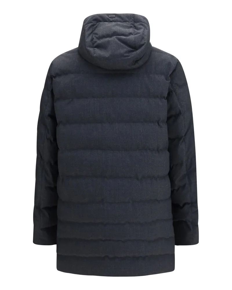 Herno Padded Hooded Down Jacket — Gray Gray