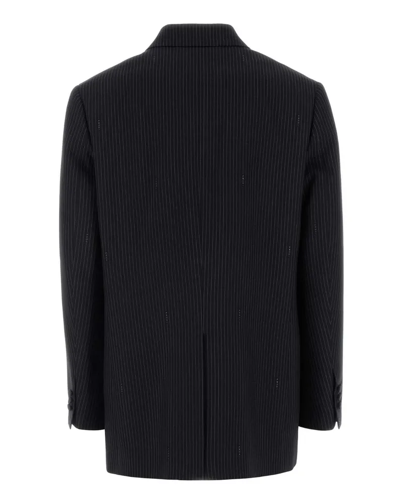 Fendi Women's Pinstriped Wool Blazer Navy Viscose Blazers Navy