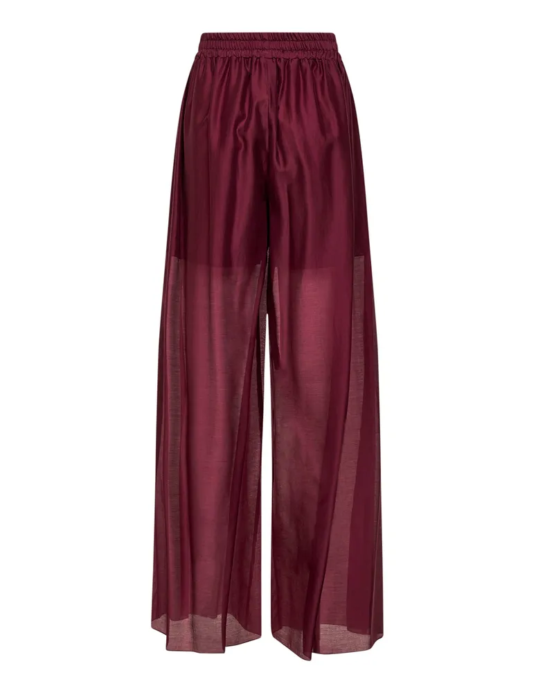 Blanca Women's Burgundy Voile Prizzi Wide-Leg Trousers Cupro Burgundy