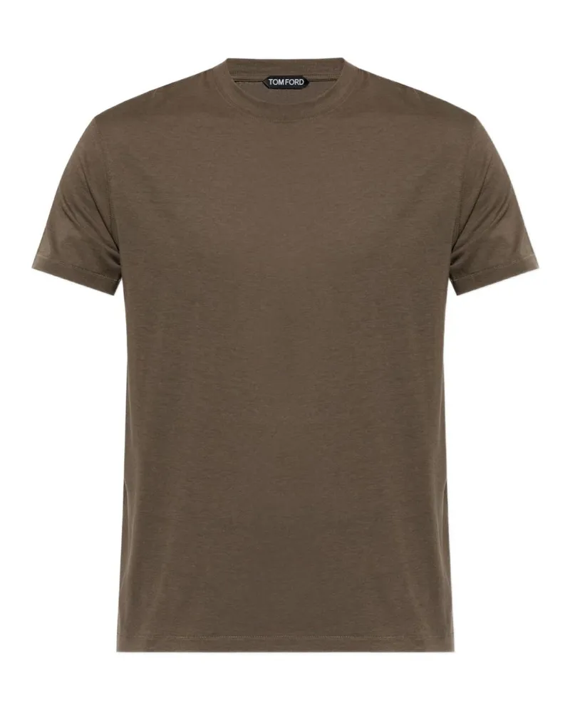 Tom Ford Men's T-Shirt Green Lyocell T-Shirts And Polos Green