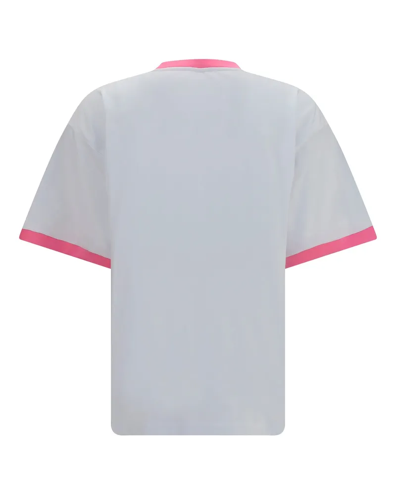 Versace Women's Cotton Jersey T-Shirt White + Guava T-Shirts And Polos White