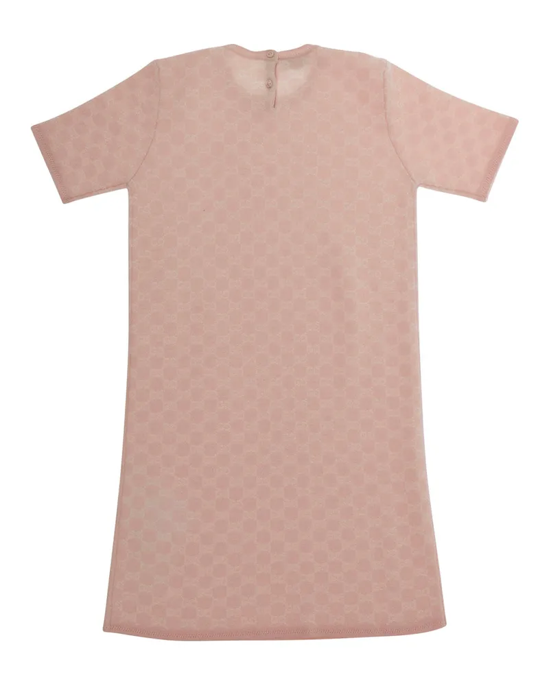 Gucci Girls' Wool Dress With Gg Motif Pink Pink