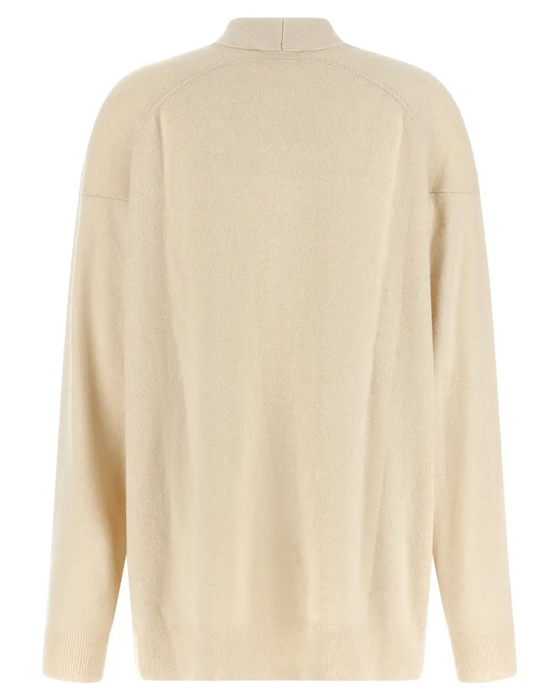 NUDE Wool-Cashmere Blend with Ring-Neck Detail Sweater — Beige Beige
