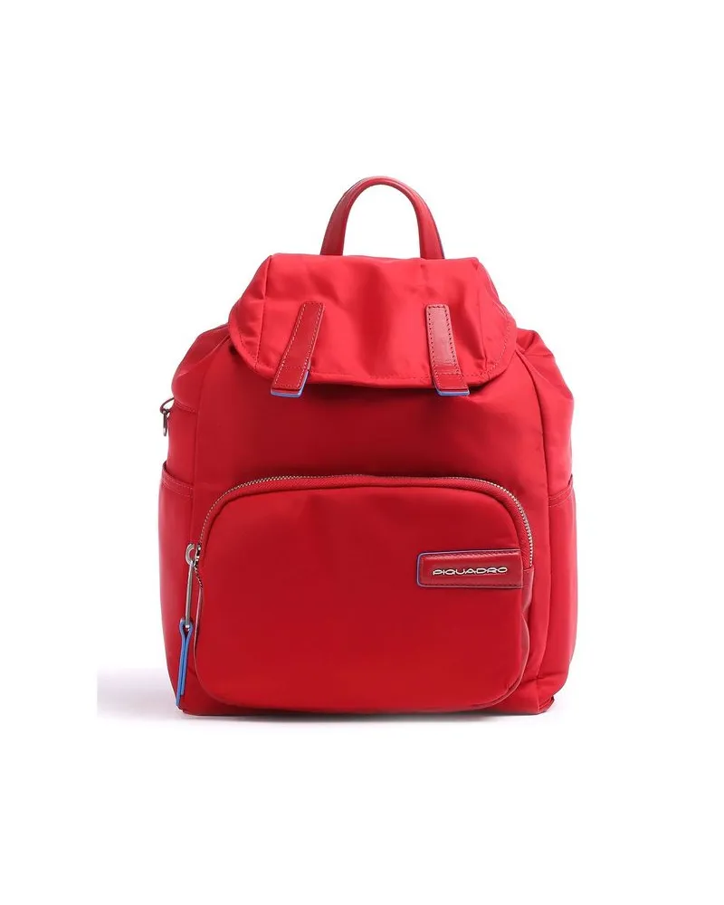Piquadro Women's Backpack Red Recycled Nylon Bags - Backpacks Red