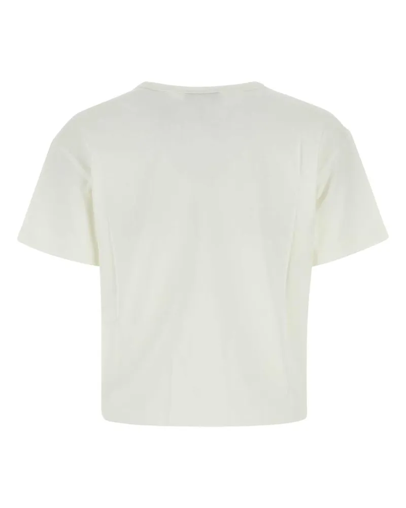 A.P.C. Women's Ivory Cotton T-Shirt Blancdarknavy Coton Biologique T-shirts And Polos White