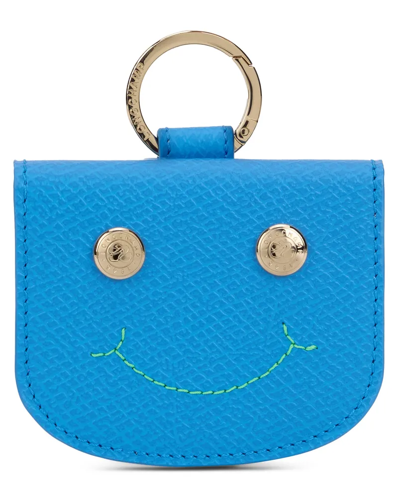 Longchamp Women's Leather Card Holder Light Blue Cowhide Wallets & Purses Blue