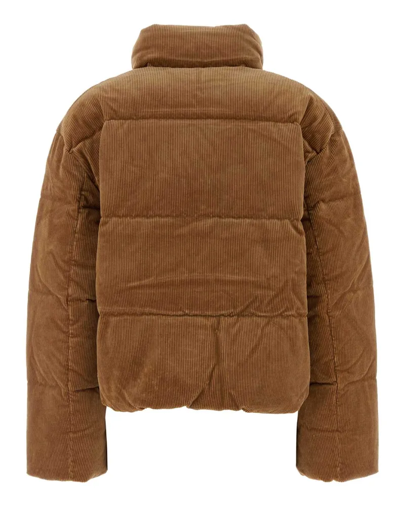 Ralph Lauren Stretch Velvet Down Jacket — Tan Tan