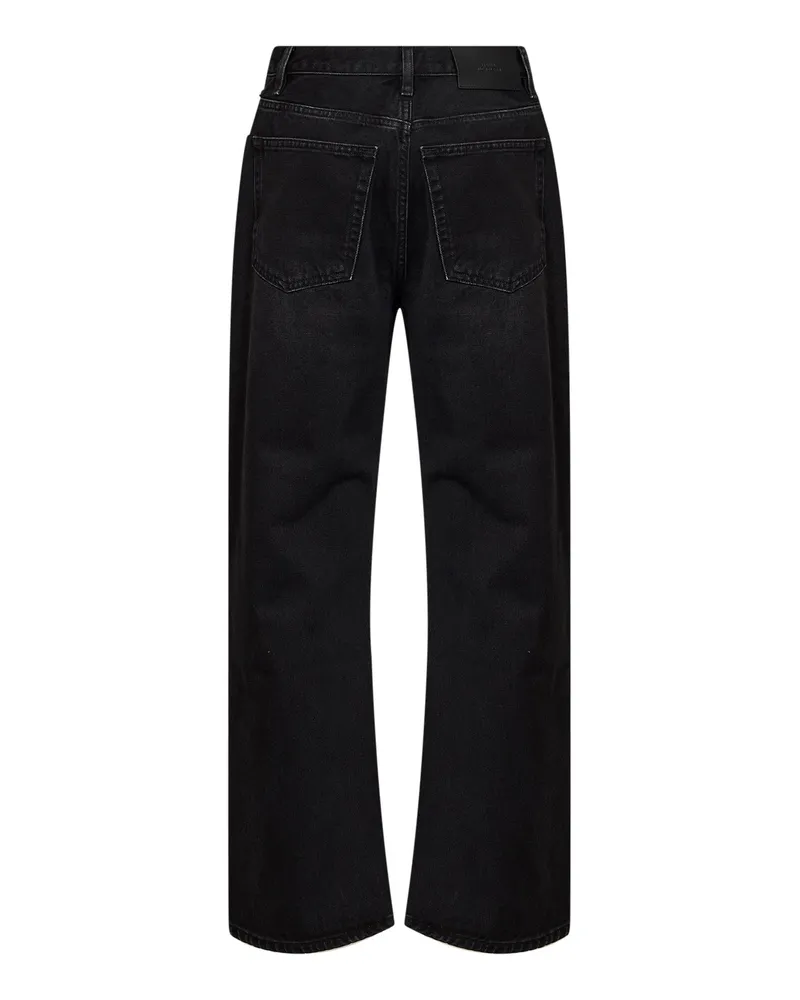 Studio Nicholson Women's Jeans Denjo Wide-Leg Washed Black Denim Cotton Black