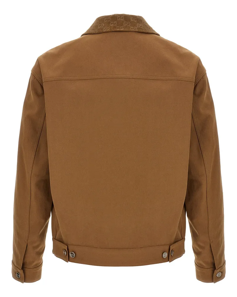 Gucci GG Corduroy Canvas Jacket — Tan Tan