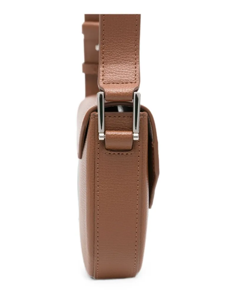 Emporio Armani Leather Crossbody Bag — Brown Brown