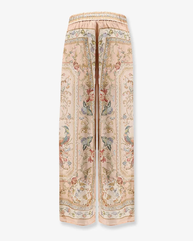 Zimmermann Women's Silk Trousers Roselight Multicolour Beige
