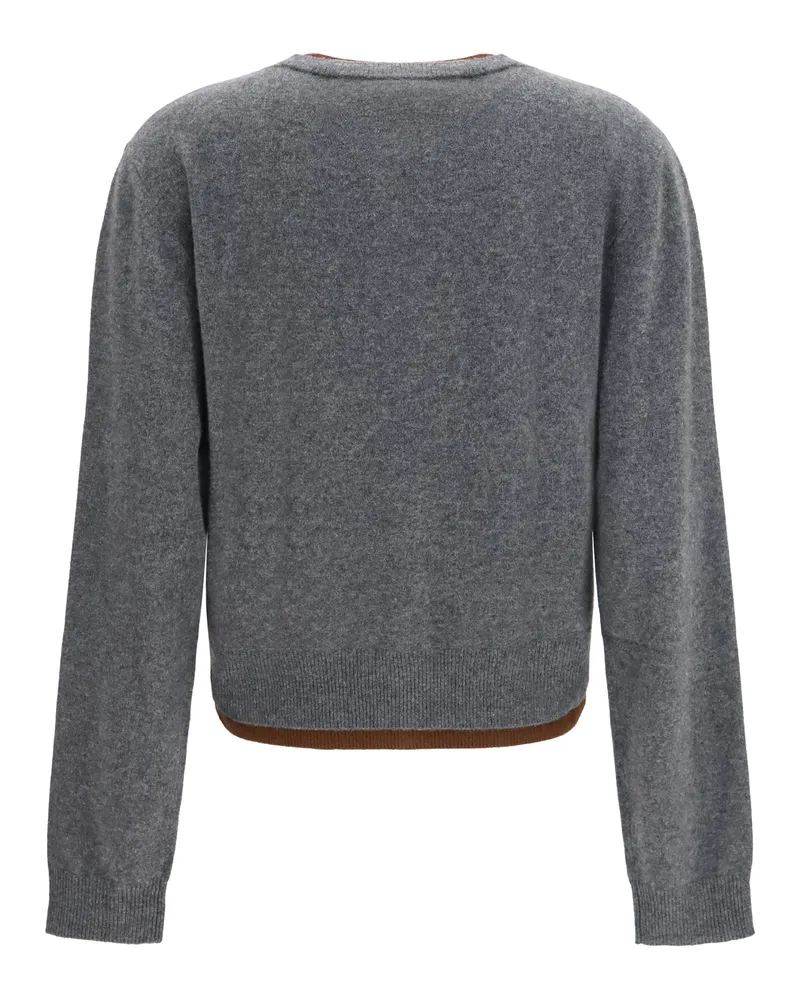 Marni Women's Layered Effect Cashmere Cardigan Graphite Kashmir-Capra Hircus Kashmir/capra Sweater Gray