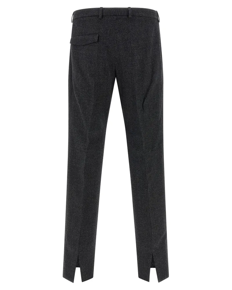 Gucci Wool Mouliné Trousers — Charcoal Charcoal