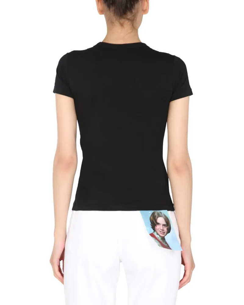 Raf Simons Crew Neck Front Print T-Shirt — Black Black