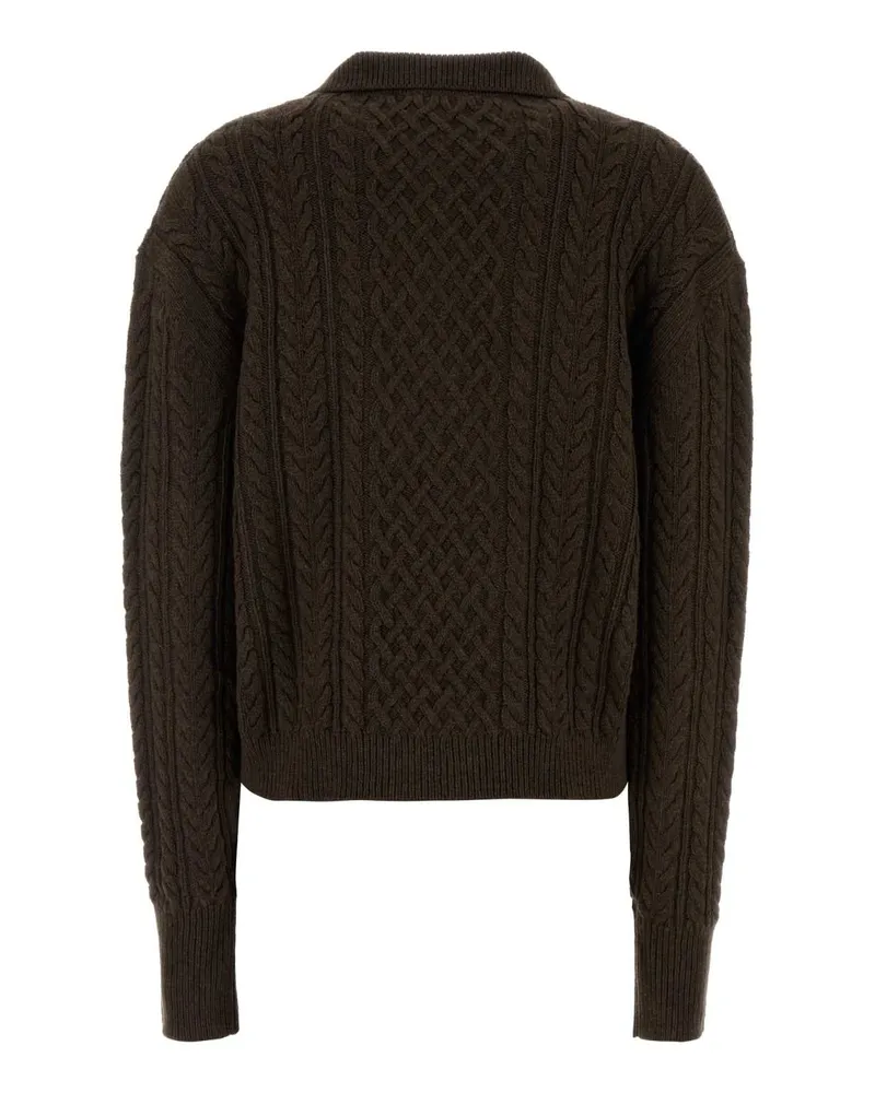 Des Phemmes Women's Chocolate Nylon Blend Sweater Brown Maglieria Brown