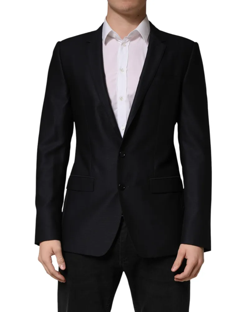Dolce & Gabbana Women's Black Martini Single Breasted Jacket Blazer Virgin Wool Clothing Black