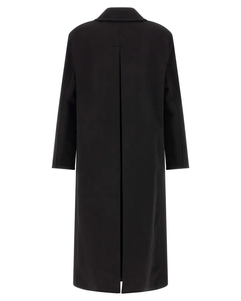 Tom Ford Double-Breasted Melton Coat — Black Black