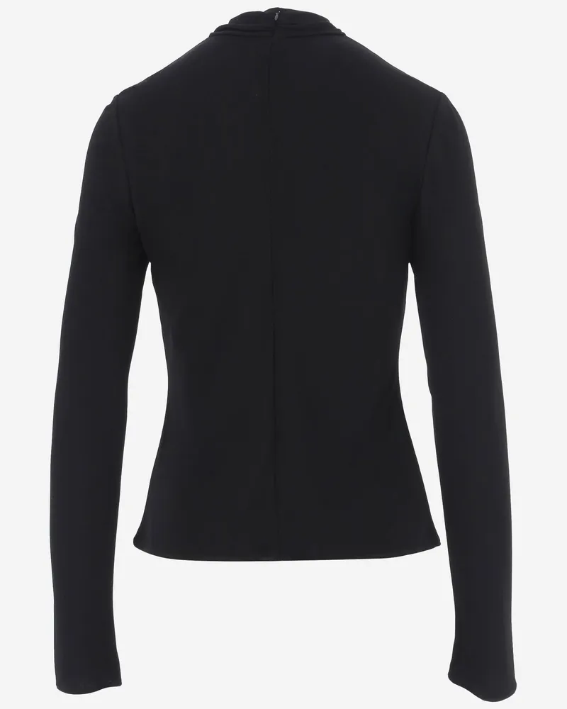 Valentino Garavani Viscose with Cut-Out Detail Sweater — Black Black