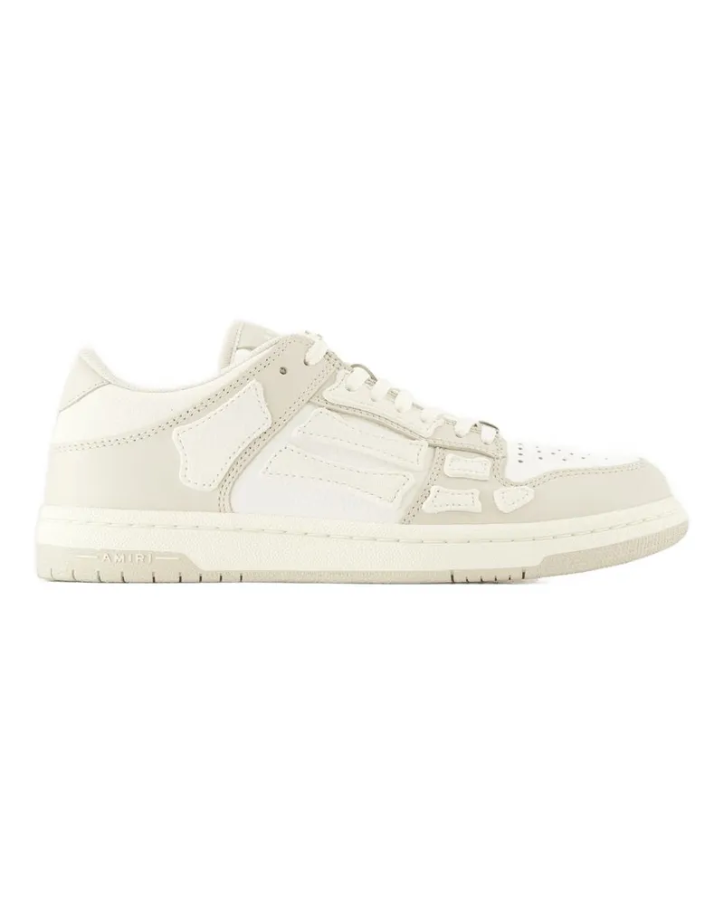 Amiri Women's Skel Top Low Sneakers -  Leather Beige Ivory Calfskin Shoes White