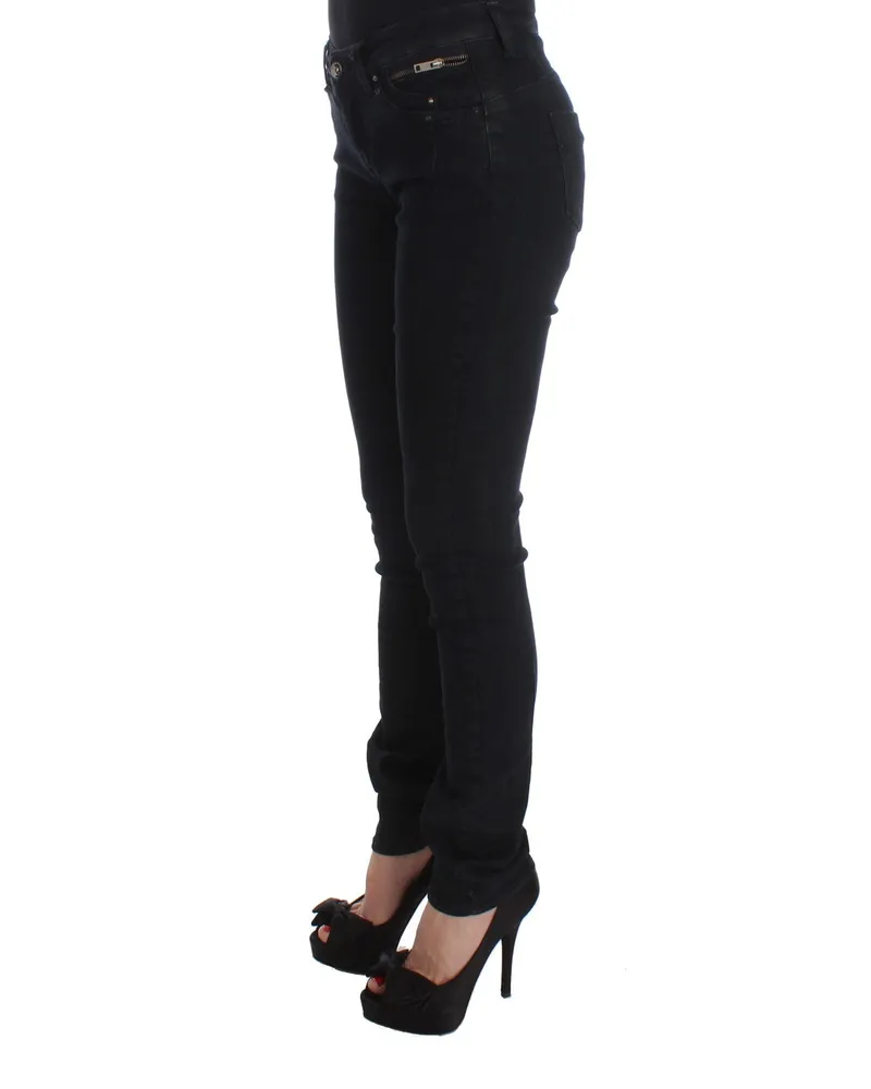 CoSTUME NATIONAL Women's Black Cotton Slim Fit Denim Jeans Clothing Black