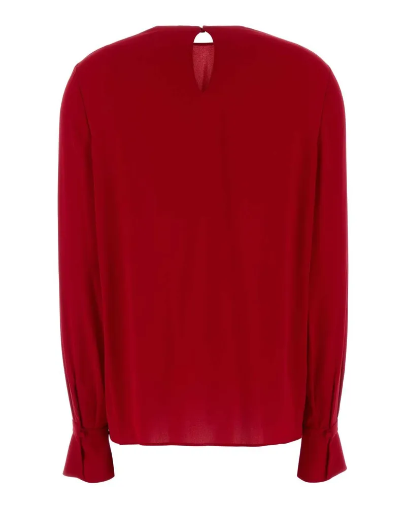 Valentino Garavani Women's Red Georgette Blouse Paris Exterior: Silk Camicie Red