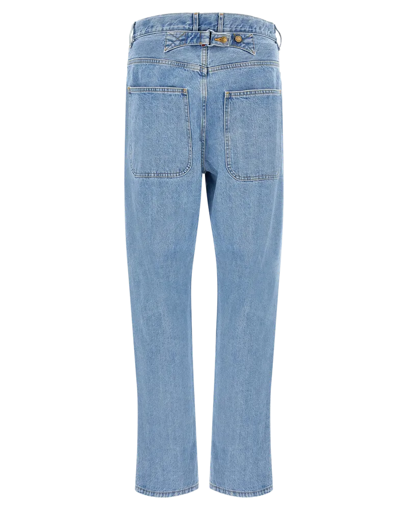 Thom Browne Men's Blue Cotton Straight-Leg Jeans Clothing Blue