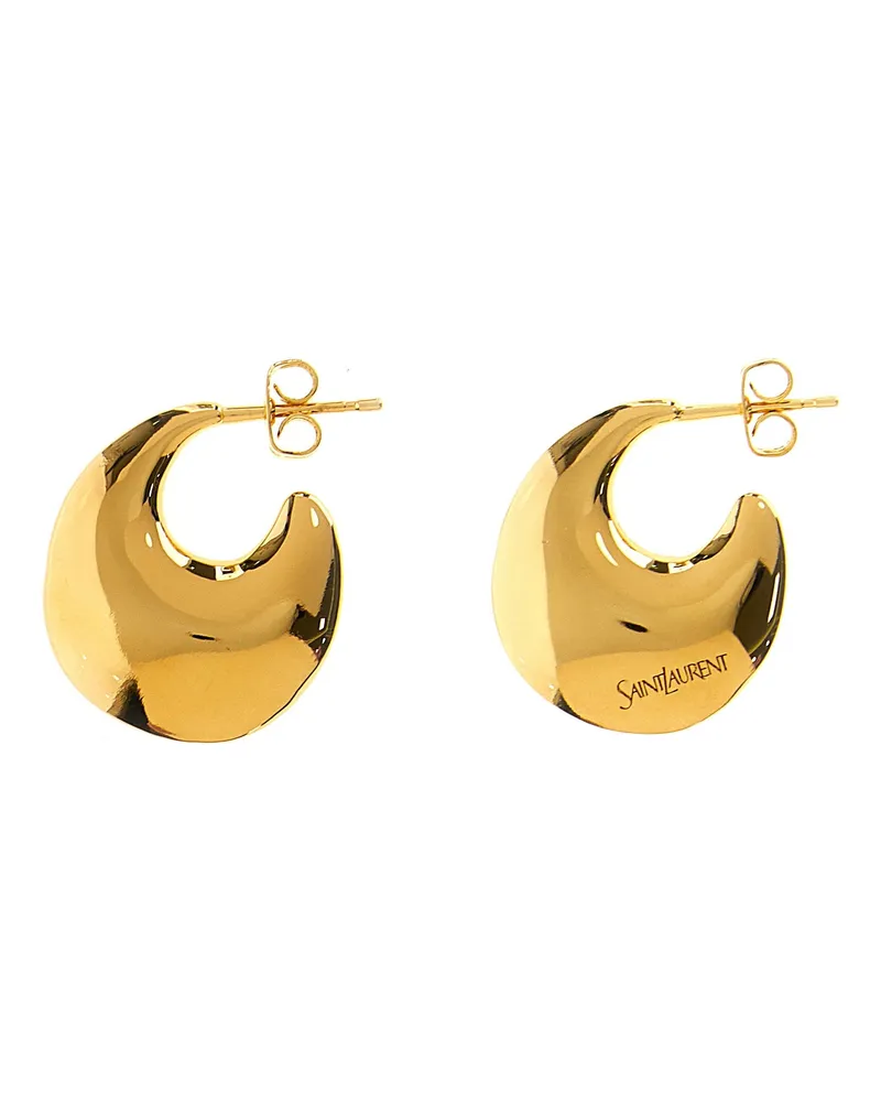 Saint Laurent Gold Teardrop Earrings — Gold Gold