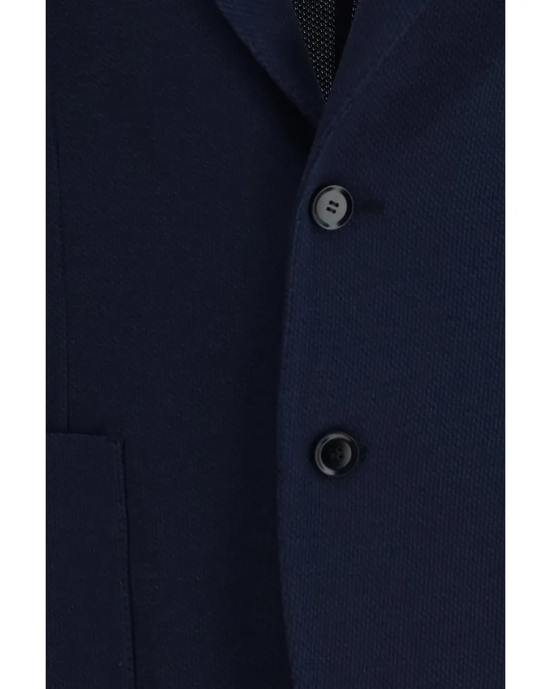 Brioni Men Jersey Blazer Sapphire Silk Blazers Jacket Navy