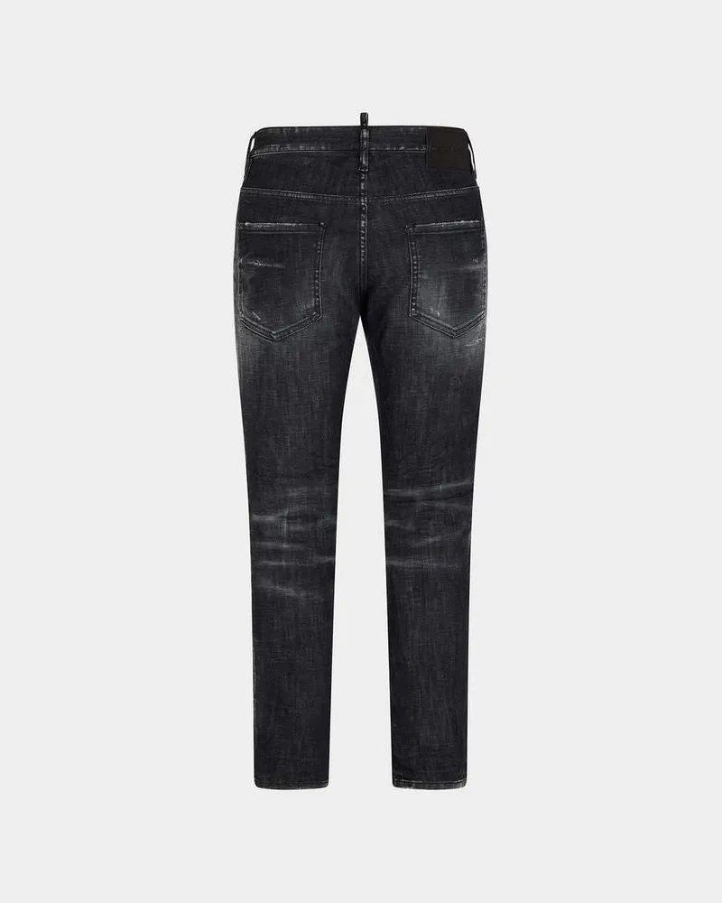 Dsquared2 Distressed Dark Denim Jeans — Black Black