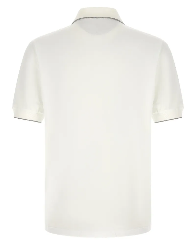 Brunello Cucinelli Techno Piquet Polo Shirt — Cream Cream