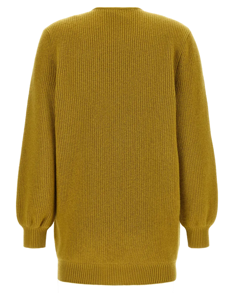 Valentino Garavani Braided Virgin Wool Cardigan — Yellow Yellow