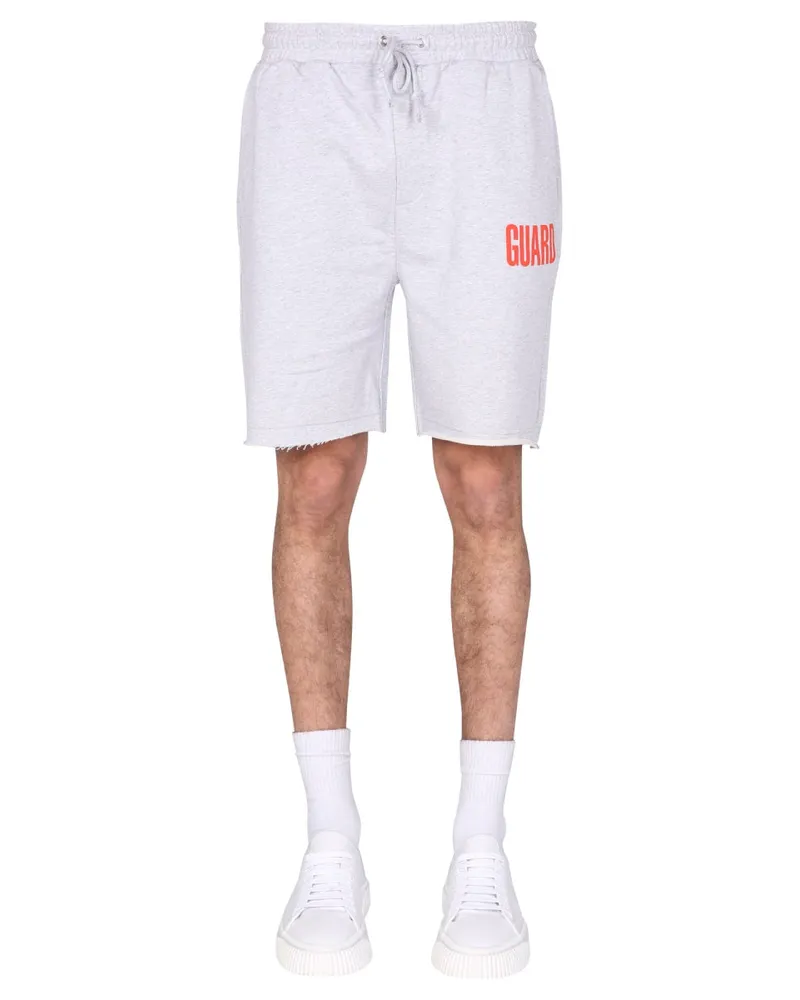 Helmut Lang Fleece Cotton Bermuda Shorts — Gray Gray