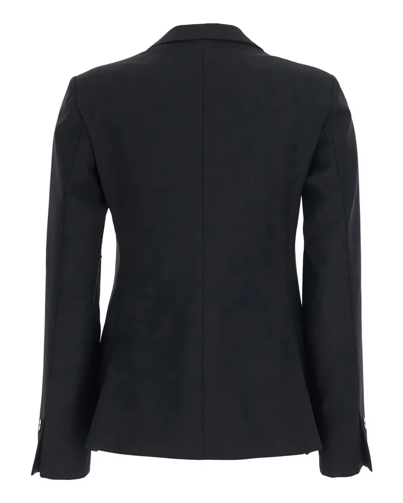 ..,merci Double-Breasted Tech Fabric Blazer — Black Black