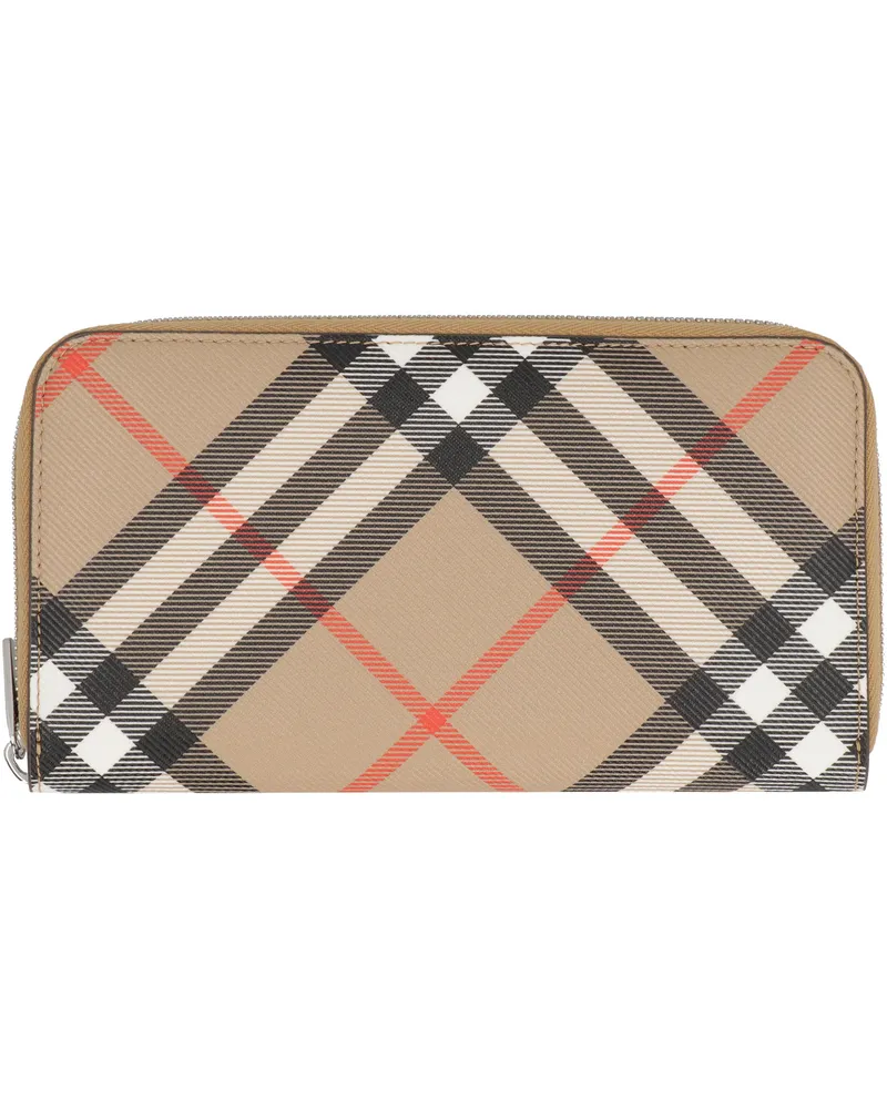 Burberry Men's Wallet Coated Canvas Beige Polyester & Cardholders Beige