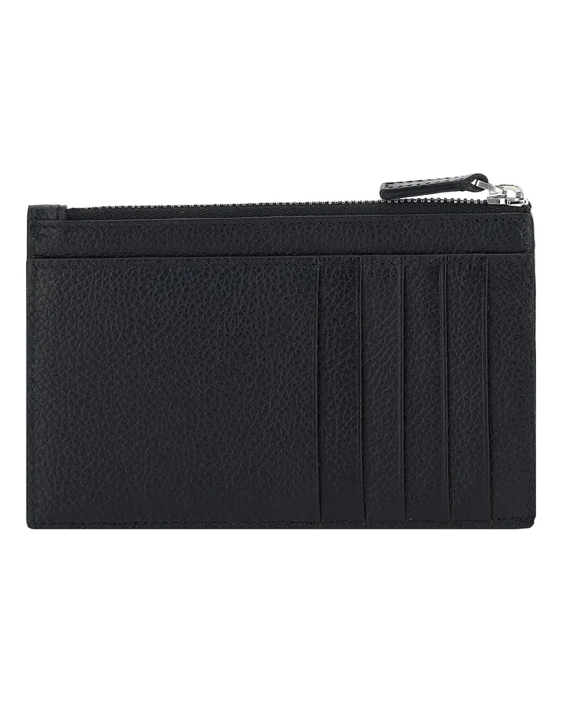Balenciaga Men's Leather Cardholder Black - White Calf Bos Taurus Wallet Black