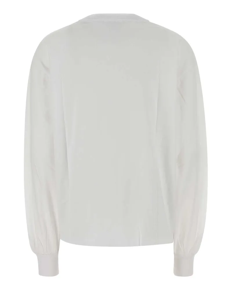 Ganni Women's White Cotton Oversize T-Shirt Bright Organic T-shirts And Polos White