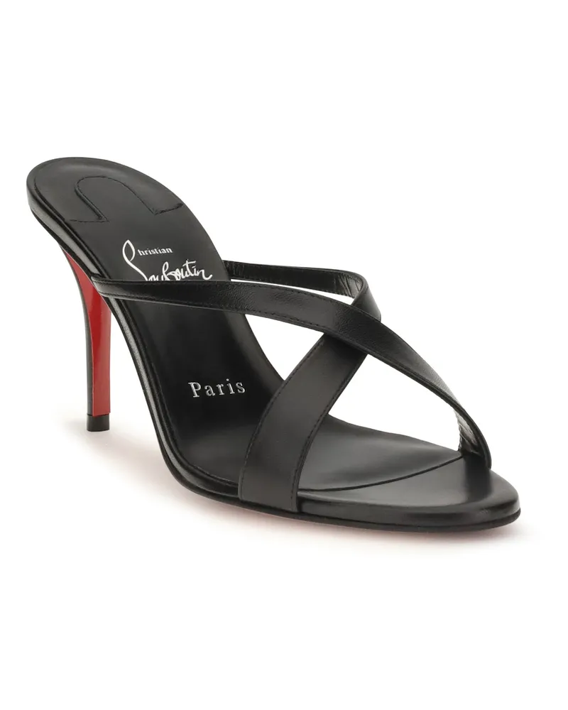 Christian Louboutin Women's Sandals Mulazee Cross Black Black-Lin Black/lin Black