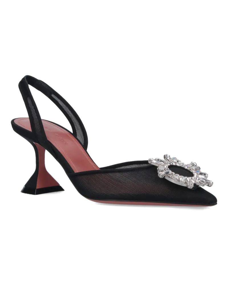 Amina Muaddi Women's With Heel Black Mesh Black