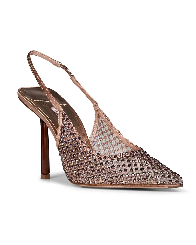 Le Silla Women's Slingback Heels Gilda Mordore Beige Lambskin Pumps High Heel Shoes Beige