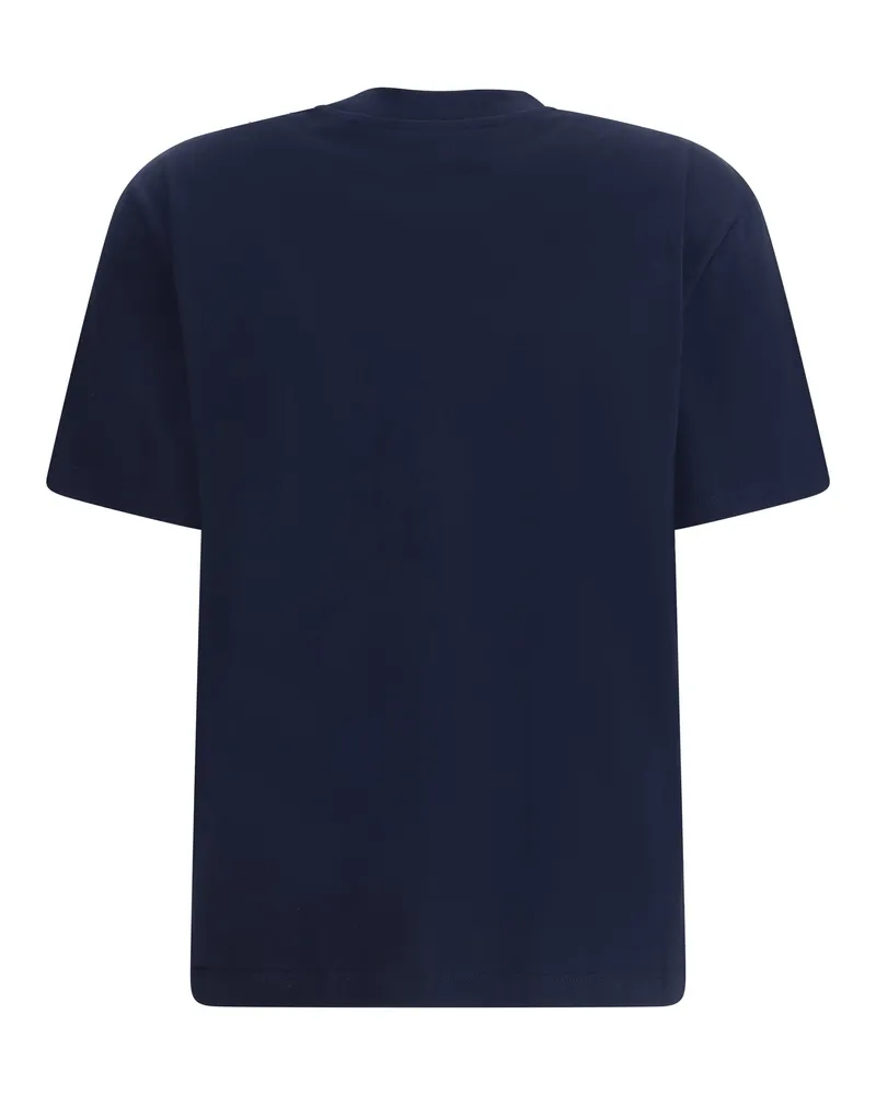 AMI Paris Women's Logo T-Shirt Bleu Nuit Cotton T-Shirts And Polos Navy