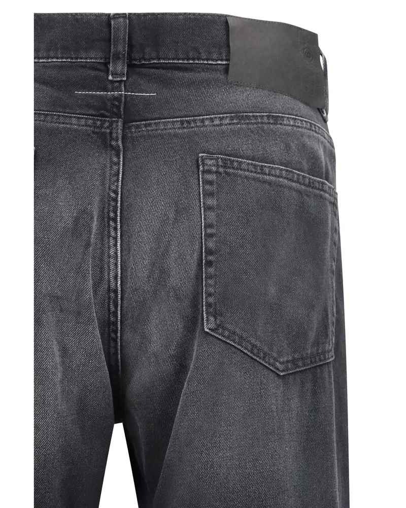 Maison Margiela Faded Cotton Straight-Leg Jeans — Black Black