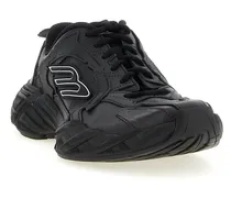 Women's Black Calfskin Athletic Sneakers