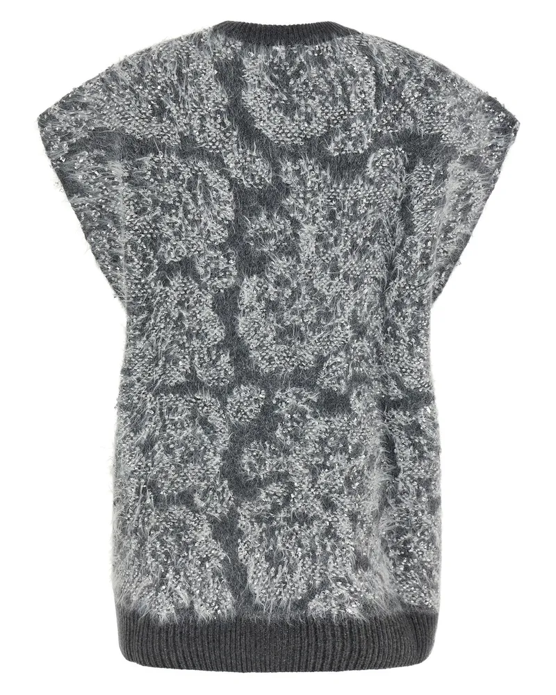 NUDE Abstract Jacquard Wool Blend Sweater — Gray Gray