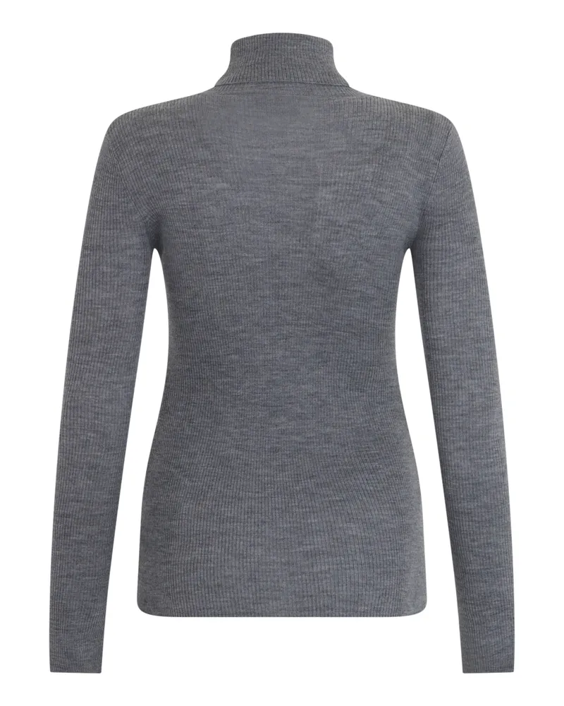 Elisabetta Franchi Wool Turtleneck Sweater — Gray 