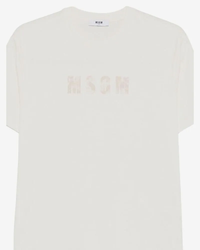 MSGM Kids' T-Shirt Cotton Cream T-Shirts And Polos White